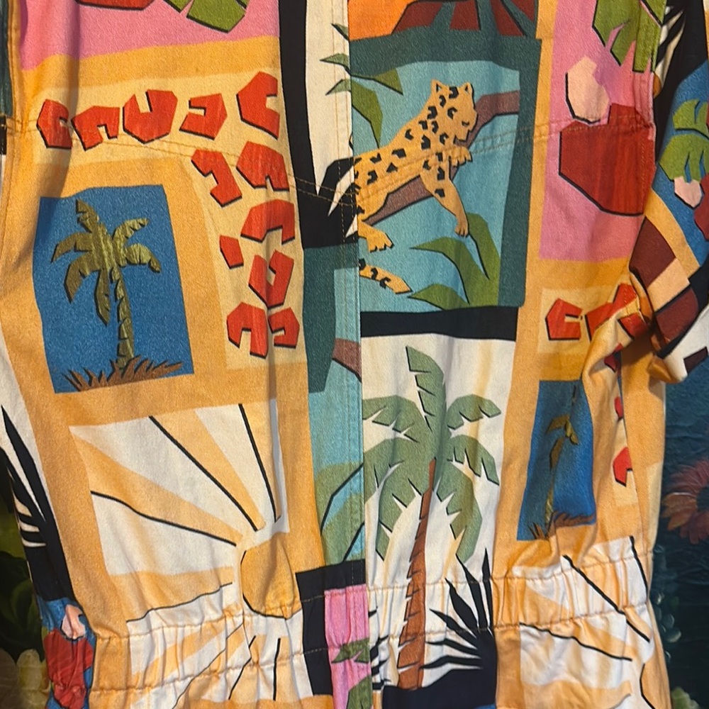 Medium FARM Rio Colorful Abstract Pattern Jumpsuit - Picture 5 of 5